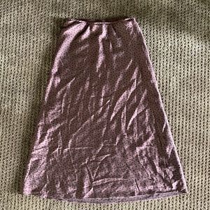 Long brown & black polka-dotted silk skirt from Abercrombie + Fitch Size XS
